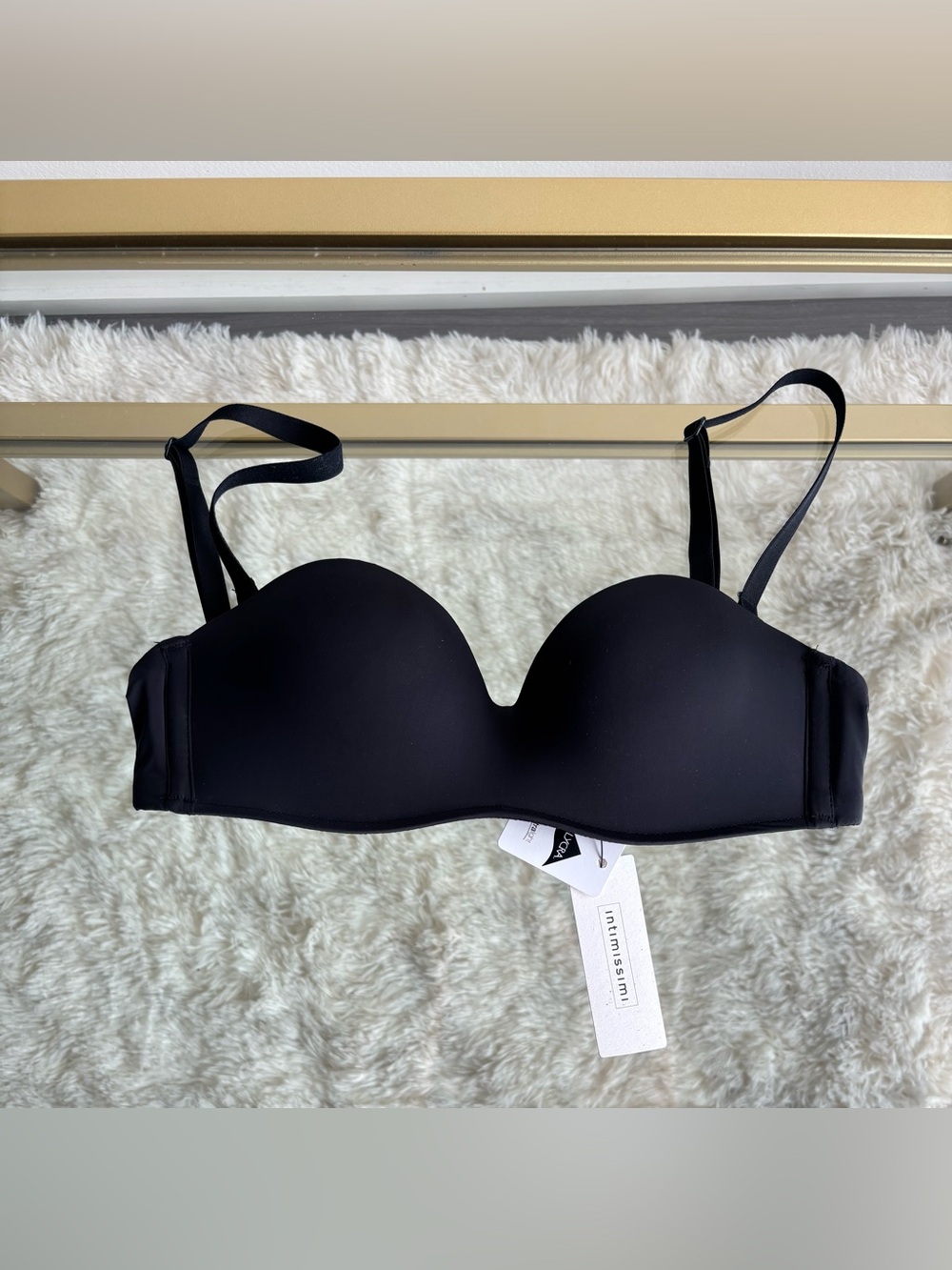 Intimissimi 32B Black Strapless Push-Up Bra brand new